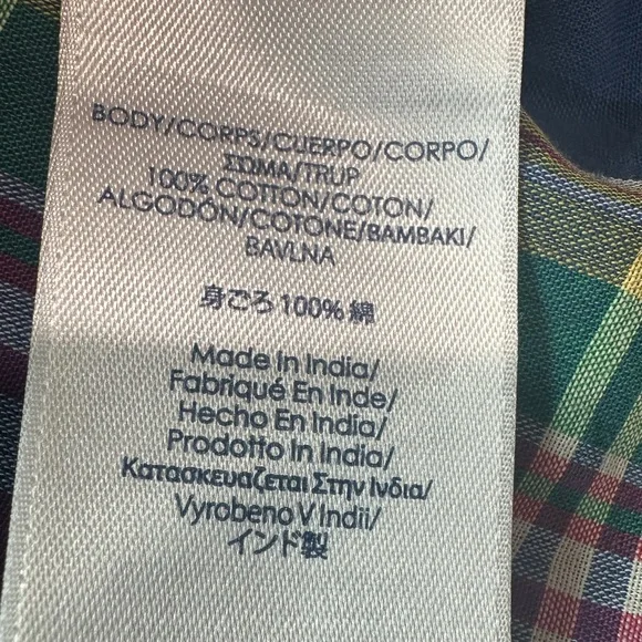 Chaps Sleeveless Button Down Vibrant Plaid Top Petite M - Picture 6 of 8